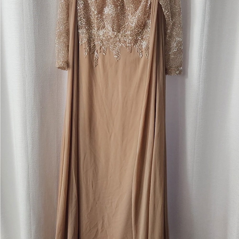 Elegant Tan Evening Gown